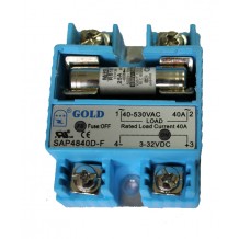 Твердотельное реле SAP-F-4840D (40A, 530V AC, 3...32V DC) со встроенным предохранителем