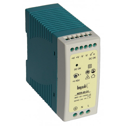Блок питания Impuls MDR-60-24 (24 В, 2.5 А, 60 Вт) Блок питания Impuls MDR-60-24 (24 В, 2.5 А, 60 Вт)